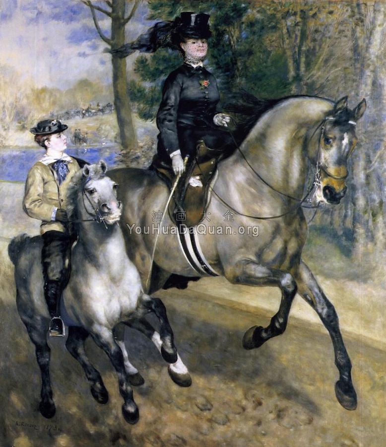 Riding in the Bois de Boulogne - 皮埃尔·奥古斯特·雷诺阿